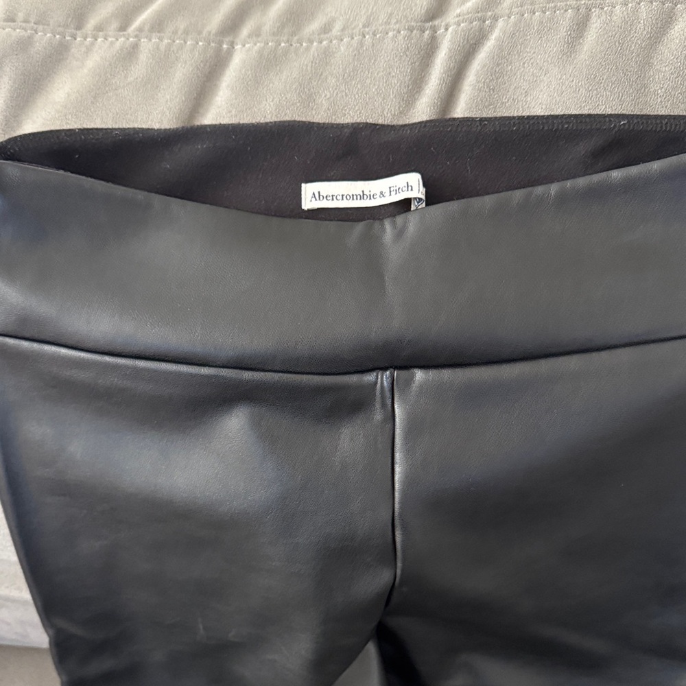 Abercrombie & Fitch Black Faux Leather Trousers